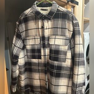 H&M Plaid Button-Up Jacket with wool inner lining